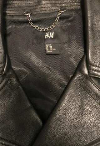 Chaqueta Cuero Negro Talla L Perfecto H&M