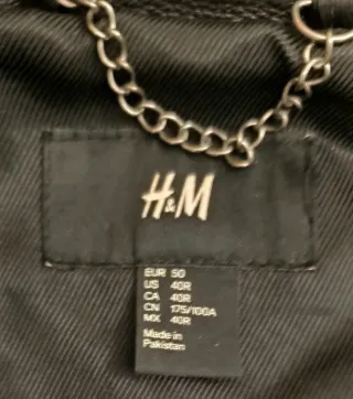 Chaqueta Cuero Negro Talla L Perfecto H&M