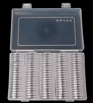 Caja 100 Cápsulas Monedas Euro Estuche Protector