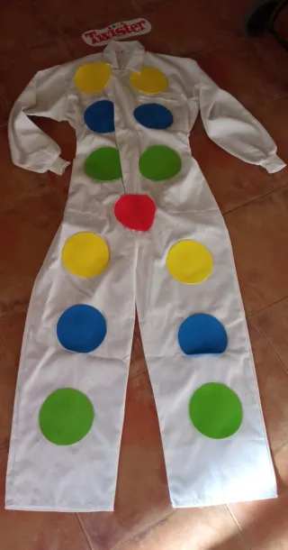 Disfraz Unisex Twister , mono de tela blanco