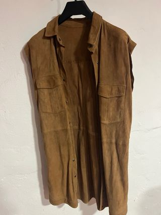 Giacchetta in pelle scamosciata marrone