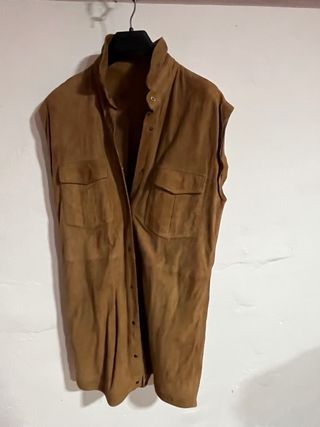 Giacchetta in pelle scamosciata marrone