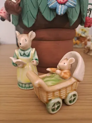 Decorazione ceramica vintage Topolini Pasqua