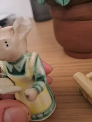 Decorazione ceramica vintage Topolini Pasqua