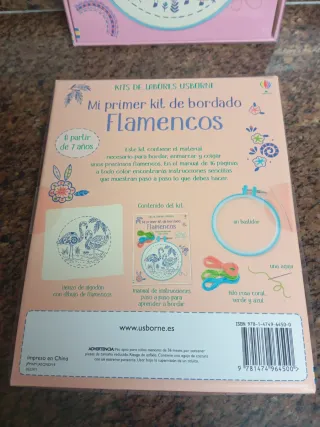 Kit Bordado Infantil Usborne Unicornio Flamenco