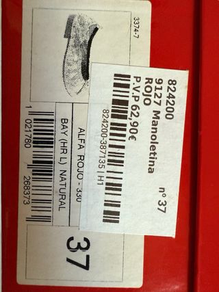 Manoletinas Papanatas rojas T.37