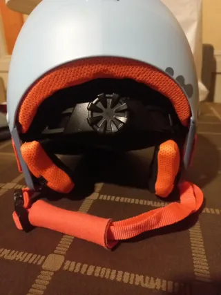 Casco de esquí Wedze azul y naranja