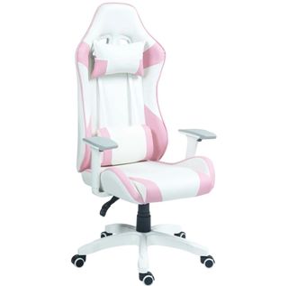 Silla Gaming Blanca y Rosa