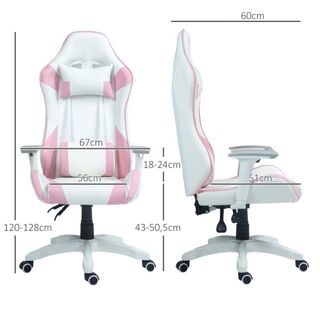 Silla Gaming Blanca y Rosa