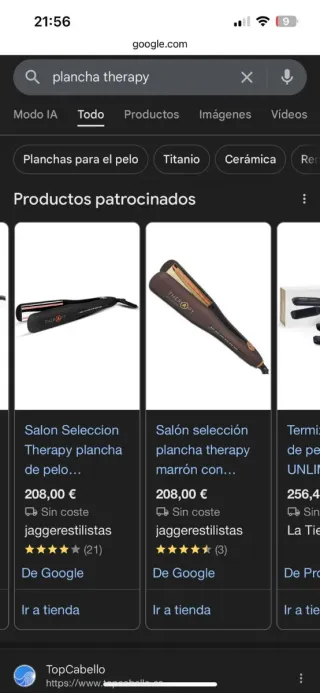 Plancha de pelo Therapy negra y roja