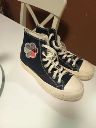 Converse All Star altas azules con parche