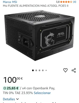 Fuente Alimentación MSI MAG A750GL PCIE5 II