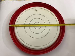 Specchio Rotondo Rosso Vintage Anni '70/'80