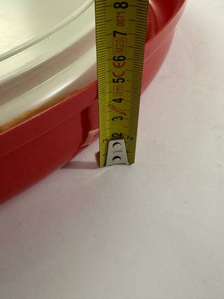 Specchio Rotondo Rosso Vintage Anni '70/'80