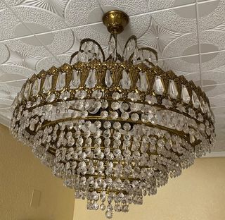 Lámpara araña salón 6 focos dorada