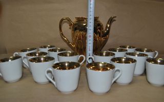 Servizio Caffè Porcellana Bavaria 16 Pezzi Oro