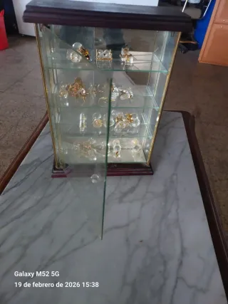 Vitrina antigua madera y vidrio para joyería