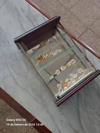 Vitrina antigua madera y vidrio para joyería