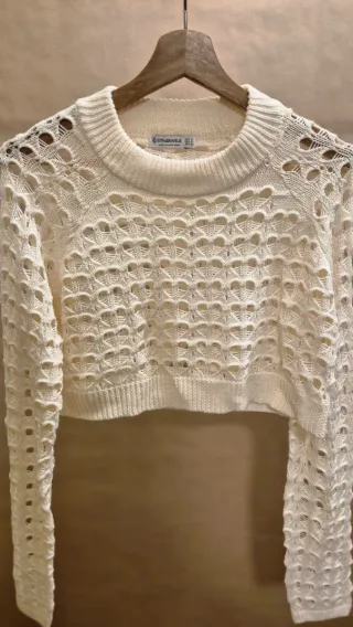 Conjunto jersey y falda crochet blanco