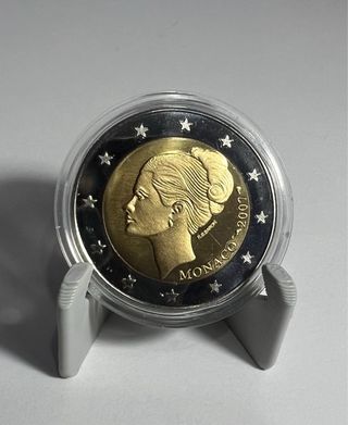 Pareja réplicas monedas Mónaco Grace Kelly