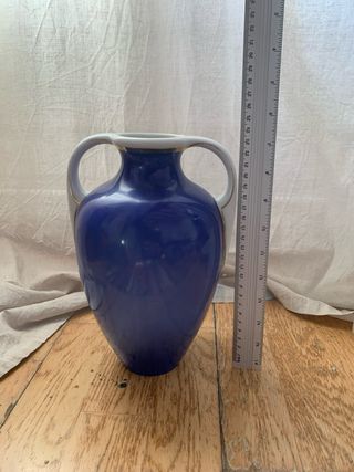 Jarrón Cerámica Azul y Multicolor