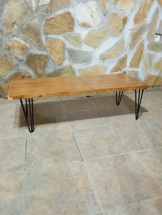 Mesa baja madera y metal