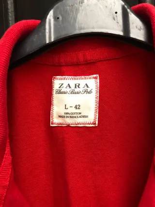 Polo Zara Rojo Talla L