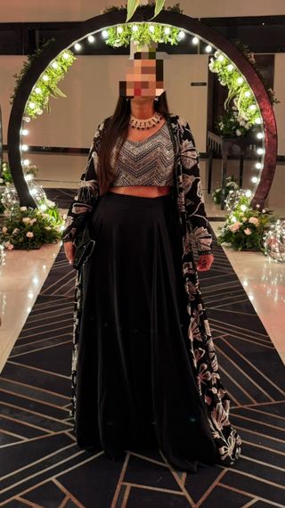 Traje indio negro de tres piezas