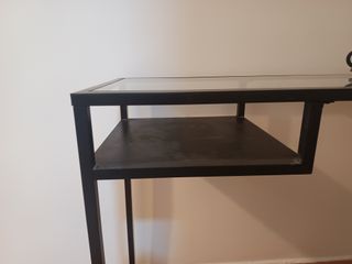 Mesa de entrada cristal y metal negro