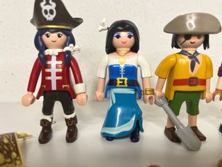 Lote Playmobil Piratas con Cofre y Monedas