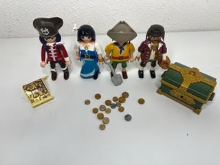 Lote Playmobil Piratas con Cofre y Monedas