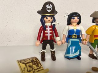 Lote Playmobil Piratas con Cofre y Monedas