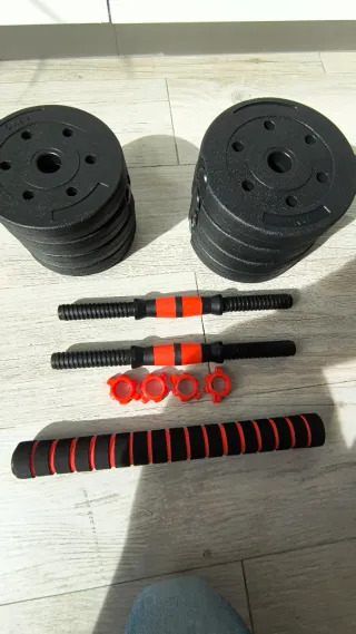 Mancuernas ajustables con discos y barras