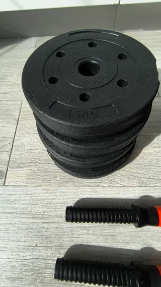 Mancuernas ajustables con discos y barras