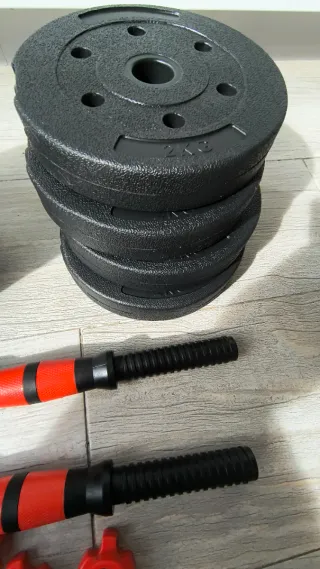 Mancuernas ajustables con discos y barras