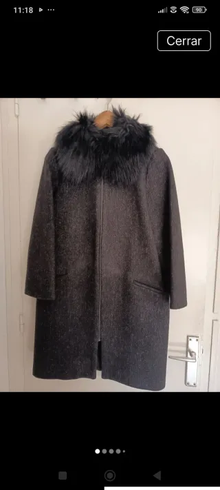 Abrigo Zara Lana Cuello Pelo