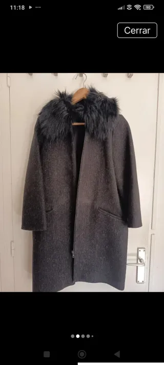 Abrigo Zara Lana Cuello Pelo