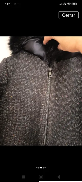 Abrigo Zara Lana Cuello Pelo