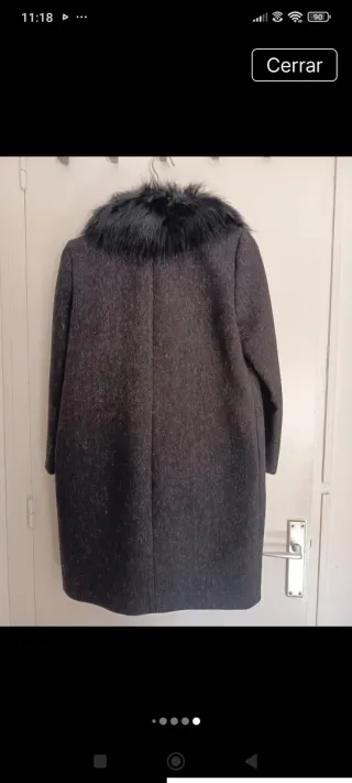 Abrigo Zara Lana Cuello Pelo