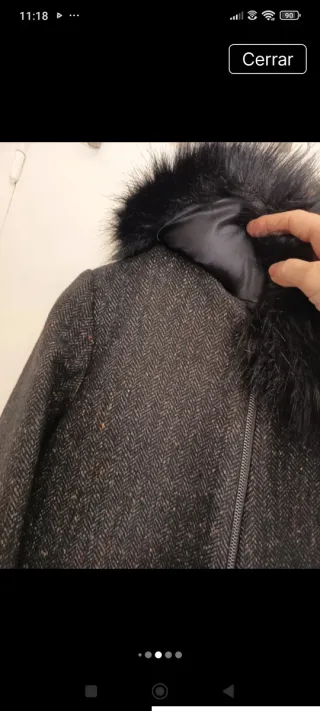 Abrigo Zara Lana Cuello Pelo