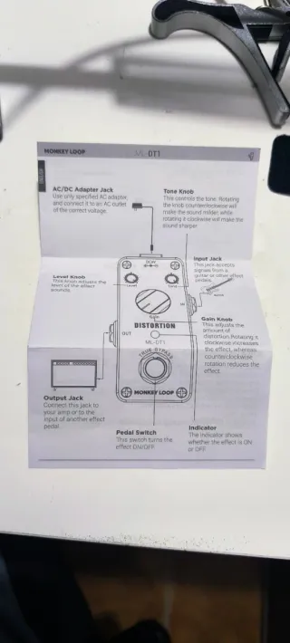 Pedal Distorsión Guitarra Monkey Loop ML-DT1