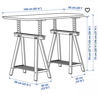 Caballetes de madera para mesa (2 unidades)