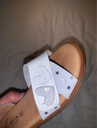 Sandalias Mari Chica by Soriano Piel Vacuno Blanco