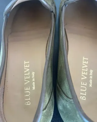 Mocasines serraje verde BLUE VELVET talla 39.5