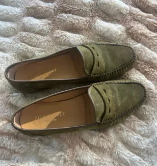 Mocasines serraje verde BLUE VELVET talla 39.5