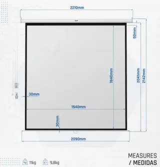 Pantalla Proyector Eléctrica 112 4:3