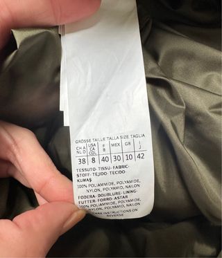 Piumino lungo trapuntato verde militare