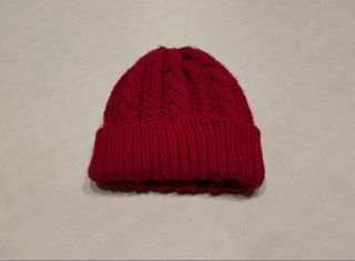 Gorro lana unisex rojo trenzado