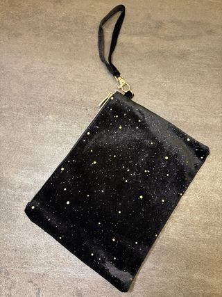 Pochette Kiko Milano nera con glitter oro
