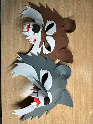 Máscaras lobo goma EVA hechas a mano
